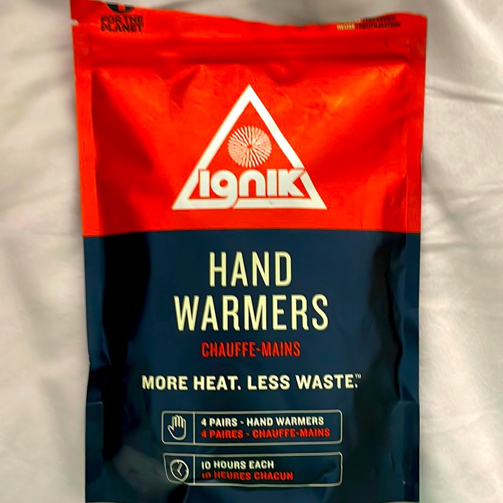 Hand warmers from REI. Package contains four.